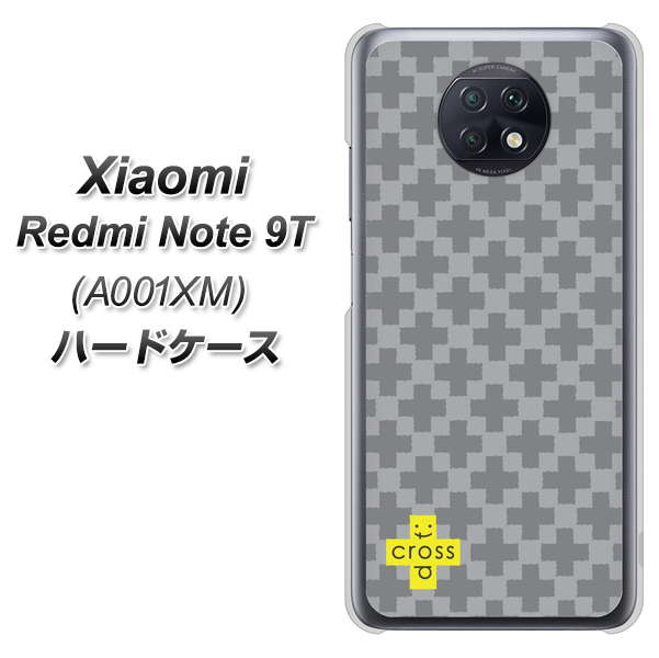 SoftBank Xiaomi(シャオミ)Redmi Note 9T A001XM 高画質仕上げ 背面印刷 ハードケース【IB900 クロスドット_グレー】