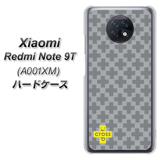 SoftBank Xiaomi（シャオミ）Redmi Note 9T A001XM 高画質仕上げ 背面印刷 ハードケース【IB900  クロスドット_グレー】