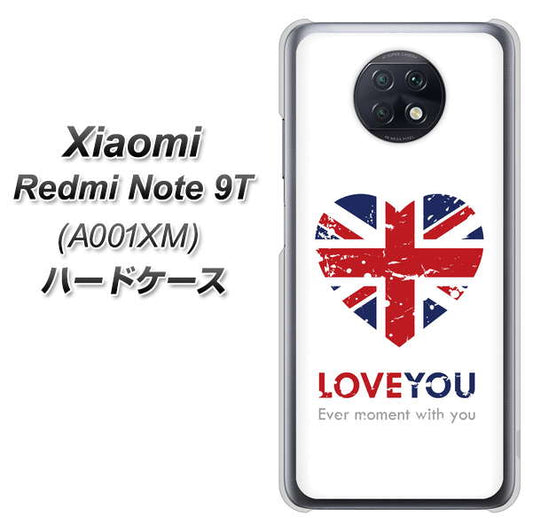SoftBank Xiaomi（シャオミ）Redmi Note 9T A001XM 高画質仕上げ 背面印刷 ハードケース【SC803 ユニオンジャック ハートビンテージ】