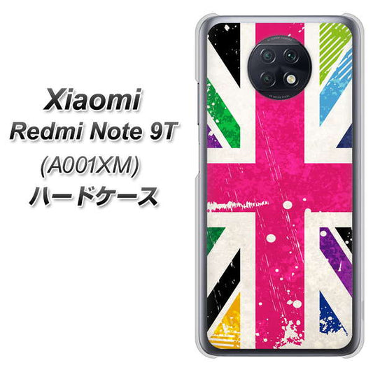 SoftBank Xiaomi(シャオミ)Redmi Note 9T A001XM 高画質仕上げ 背面印刷 ハードケース【SC806 ユニオンジャック ピンクビンテージ】