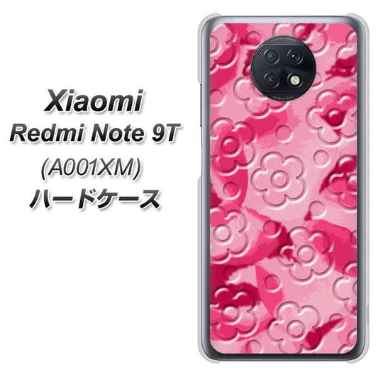SoftBank Xiaomi(シャオミ)Redmi Note 9T A001XM 高画質仕上げ 背面印刷 ハードケース【SC847 フラワーヴェルニ花濃いピンク(ローズアンディアン)】