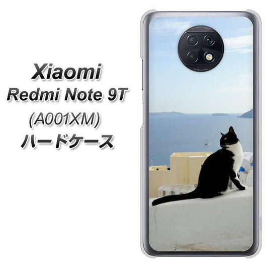 SoftBank Xiaomi（シャオミ）Redmi Note 9T A001XM 高画質仕上げ 背面印刷 ハードケース【VA805 ネコと地中海】