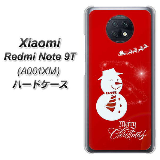 SoftBank Xiaomi（シャオミ）Redmi Note 9T A001XM 高画質仕上げ 背面印刷 ハードケース【XA802 ウインク雪だるま】
