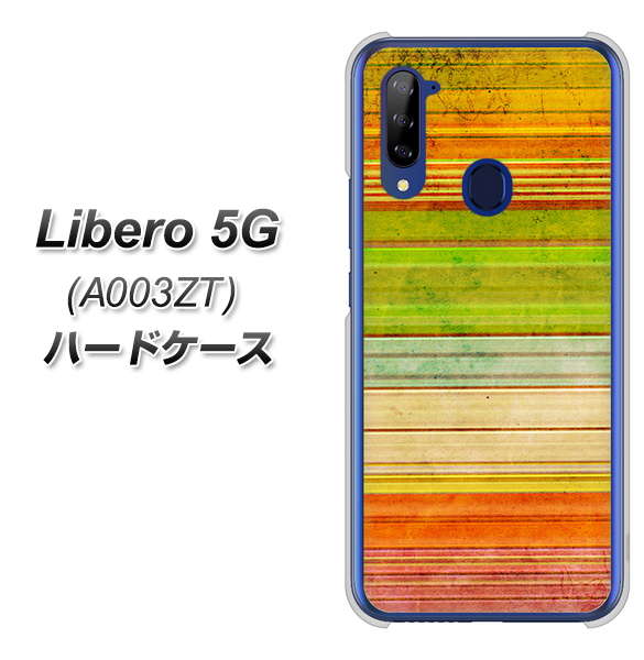 Y!mobile ZTE リベロ5G A003ZT 高画質仕上げ 背面印刷 ハードケース【1324 ビンテージボーダー(色彩)】