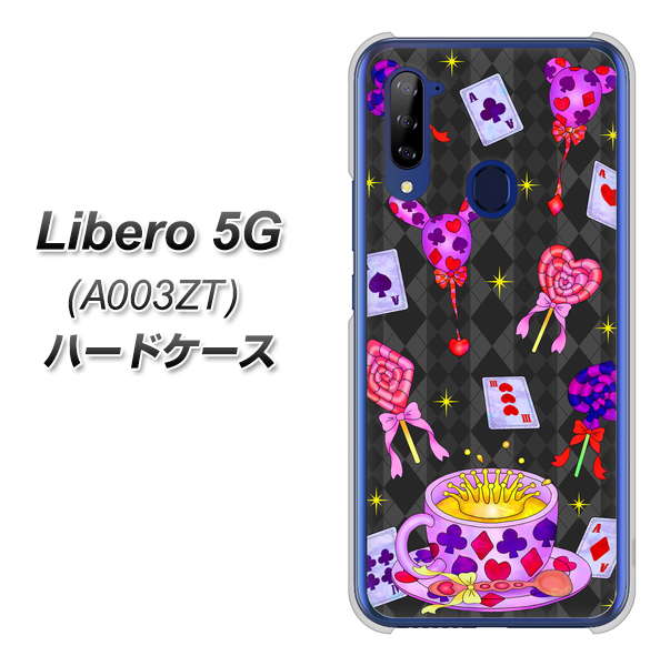 Y!mobile ZTE リベロ5G A003ZT 高画質仕上げ 背面印刷 ハードケース【AG818 トランプティー(黒)】