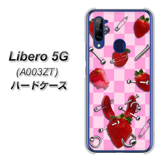 Y!mobile ZTE リベロ5G A003ZT 高画質仕上げ 背面印刷 ハードケース【AG832 苺パンク(ピンク)】