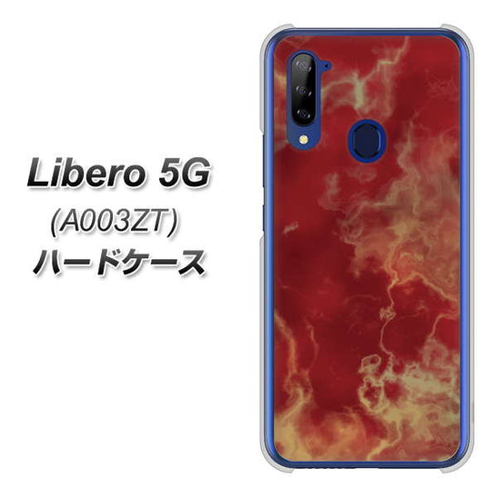 Y!mobile ZTE リベロ5G A003ZT 高画質仕上げ 背面印刷 ハードケース【KM870 大理石RD】