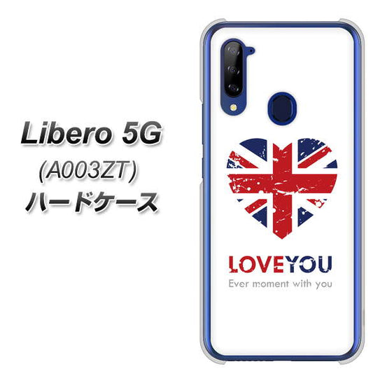 Y!mobile ZTE リベロ5G A003ZT 高画質仕上げ 背面印刷 ハードケース【SC803 ユニオンジャック ハートビンテージ】