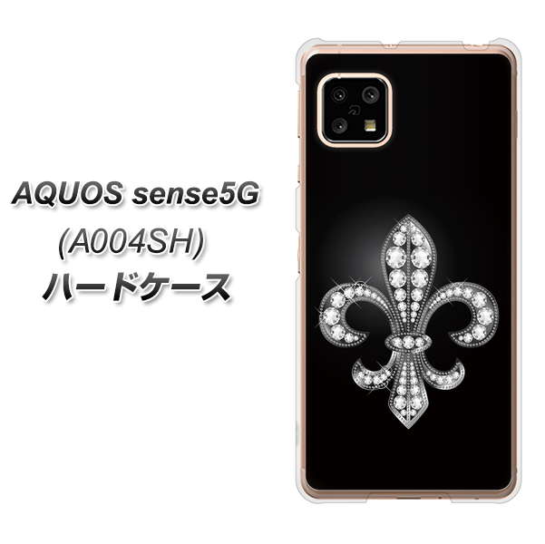 SoftBank アクオスセンス5G A004SH 高画質仕上げ 背面印刷 ハードケース【042 ラインストーン風の印刷ゴージャスユリ】