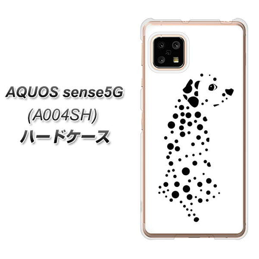 SoftBank アクオスセンス5G A004SH 高画質仕上げ 背面印刷 ハードケース【1038 振り向くダルメシアン(WH)】