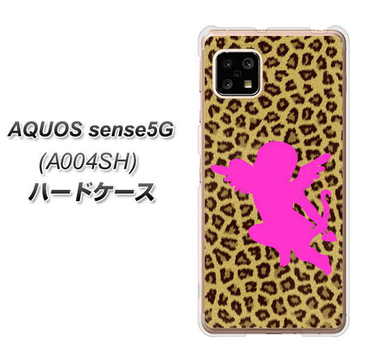 SoftBank アクオスセンス5G A004SH 高画質仕上げ 背面印刷 ハードケース【1245 ヒョウ柄エンジェル】