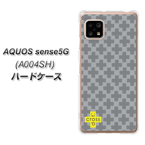 SoftBank アクオスセンス5G A004SH 高画質仕上げ 背面印刷 ハードケース【IB900 クロスドット_グレー】