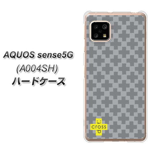 SoftBank アクオスセンス5G A004SH 高画質仕上げ 背面印刷 ハードケース【IB900 クロスドット_グレー】