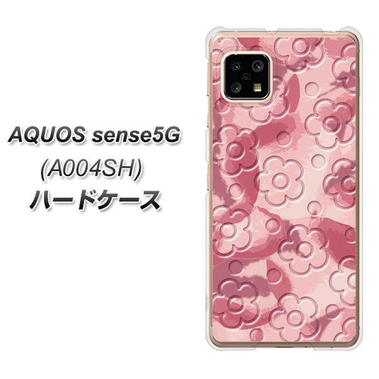 SoftBank アクオスセンス5G A004SH 高画質仕上げ 背面印刷 ハードケース【SC846 フラワーヴェルニ花ピンク(ローズヴェルール)】