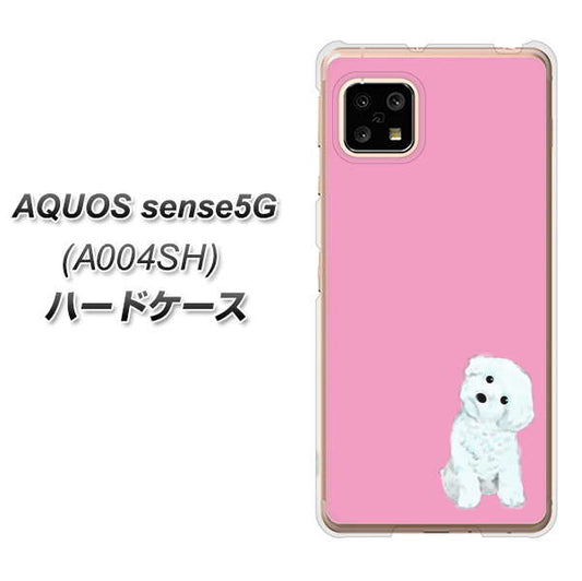 SoftBank アクオスセンス5G A004SH 高画質仕上げ 背面印刷 ハードケース【YJ069 トイプードルホワイト(ピンク)】