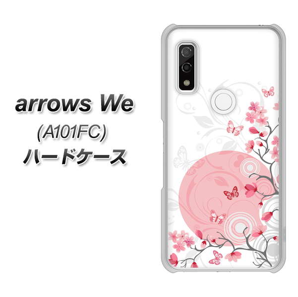 arrows We A101FC 高画質仕上げ 背面印刷 ハードケース【030 花と蝶(うす桃色)】