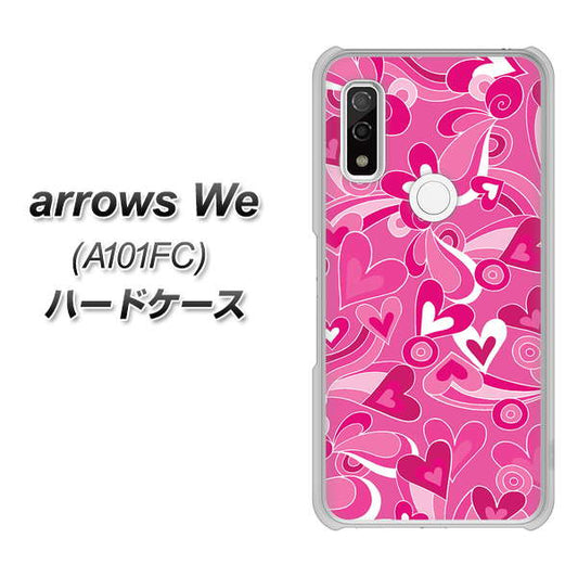 arrows We A101FC 383 ピンクのハート ハードケース 背面印刷