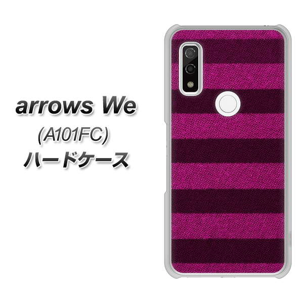 arrows We A101FC 高画質仕上げ 背面印刷 ハードケース【534 極太ボーダーPK&NV】
