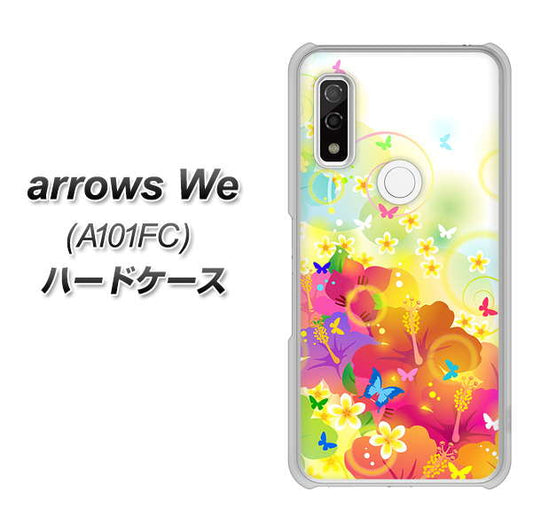 arrows We A101FC 647 ハイビスカスと蝶 ハードケース 背面印刷