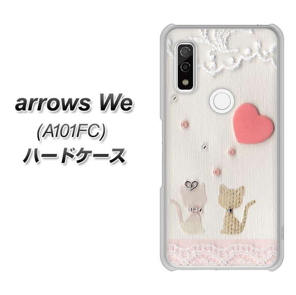 arrows We A101FC 高画質仕上げ 背面印刷 ハードケース【1104 クラフト写真ネコ(ハートM)】