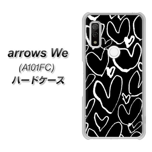 arrows We A101FC 高画質仕上げ 背面印刷 ハードケース【1124 ハート BK&WH】