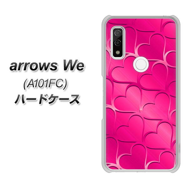 arrows We A101FC 高画質仕上げ 背面印刷 ハードケース【1347 かくれハート(ショッキングピンク)】