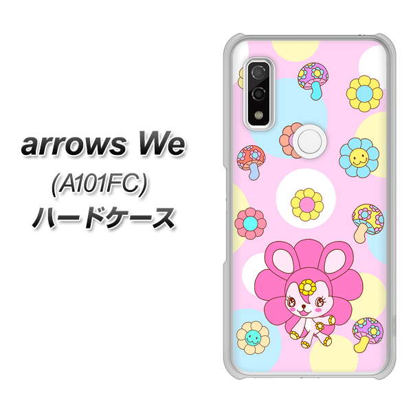 arrows We A101FC 高画質仕上げ 背面印刷 ハードケース【AG823 フラワーうさぎのフラッピョン(ピンク)】