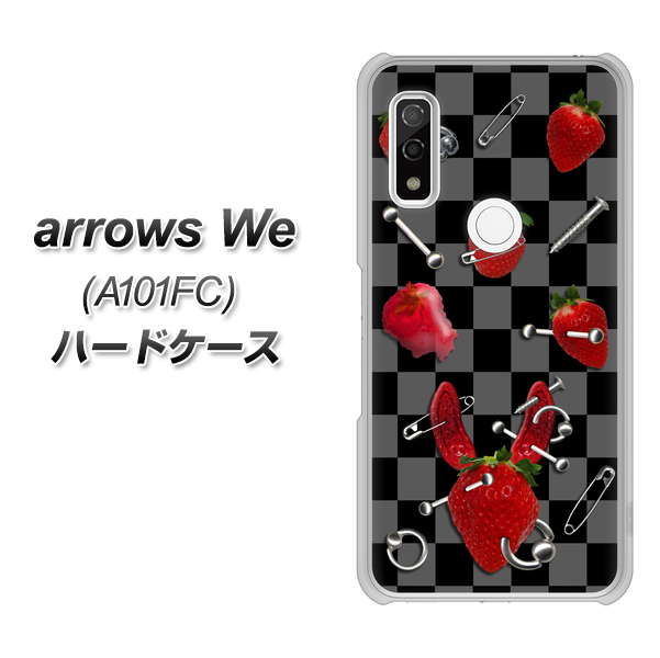 arrows We A101FC 高画質仕上げ 背面印刷 ハードケース【AG833 苺パンク(黒)】