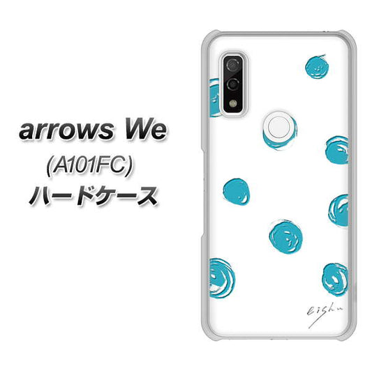 arrows We A101FC OE839 手描きシンプル ホワイト×ブルー ハードケース 背面印刷