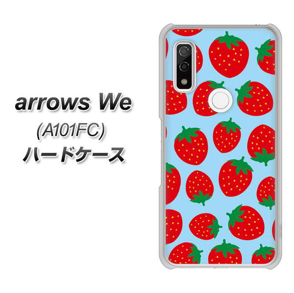 arrows We A101FC 高画質仕上げ 背面印刷 ハードケース【SC814 小さいイチゴ模様 レッドとブルー】