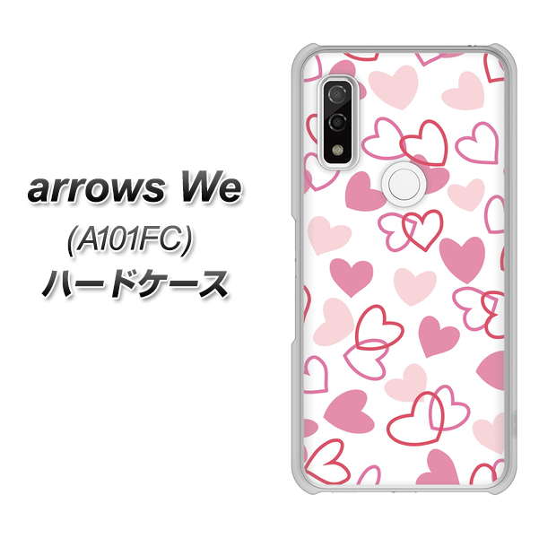 arrows We A101FC 高画質仕上げ 背面印刷 ハードケース【VA929 ハートがいっぱい ピンク】
