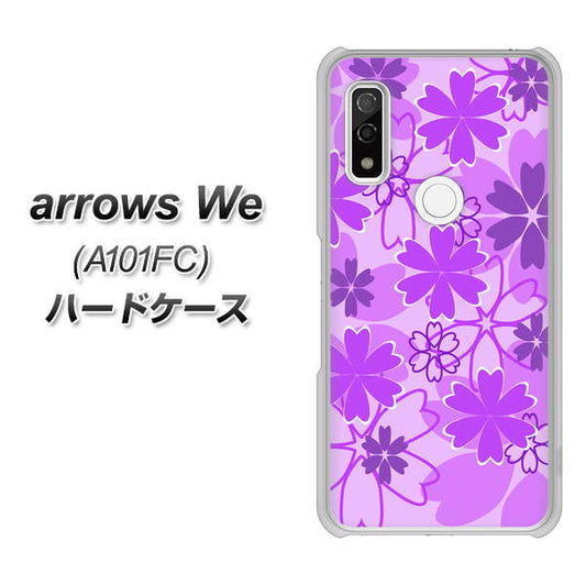 arrows We A101FC VA960 重なり合う花 パープル ハードケース 背面印刷