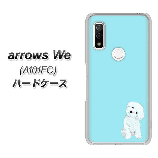 arrows We A101FC 高画質仕上げ 背面印刷 ハードケース【YJ070 トイプードルホワイト(ブルー)】