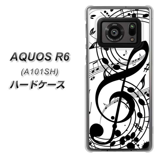 アクオスR6 A101SH 高画質仕上げ 背面印刷 ハードケース【260 あふれる音符】