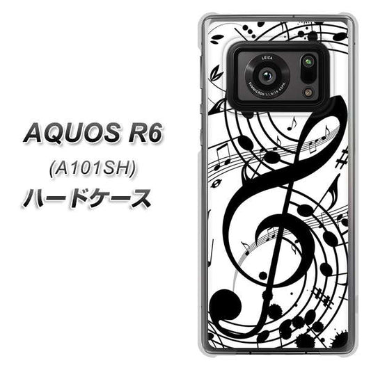 アクオスR6 A101SH 高画質仕上げ 背面印刷 ハードケース【260 あふれる音符】