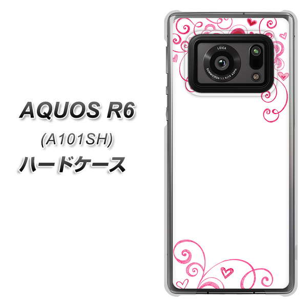 アクオスR6 A101SH 高画質仕上げ 背面印刷 ハードケース【365 ハートフレーム】