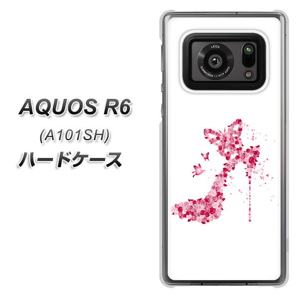 アクオスR6 A101SH 高画質仕上げ 背面印刷 ハードケース【387 薔薇のハイヒール】