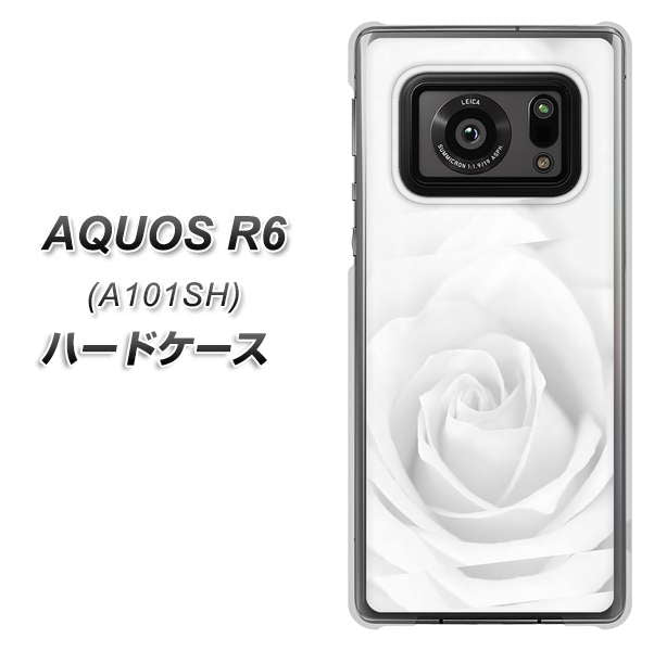 アクオスR6 A101SH 高画質仕上げ 背面印刷 ハードケース【402 ホワイトRose】