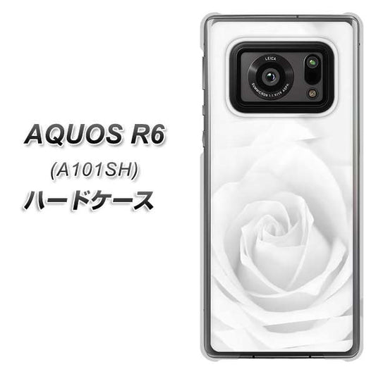 アクオスR6 A101SH 高画質仕上げ 背面印刷 ハードケース【402 ホワイトRose】