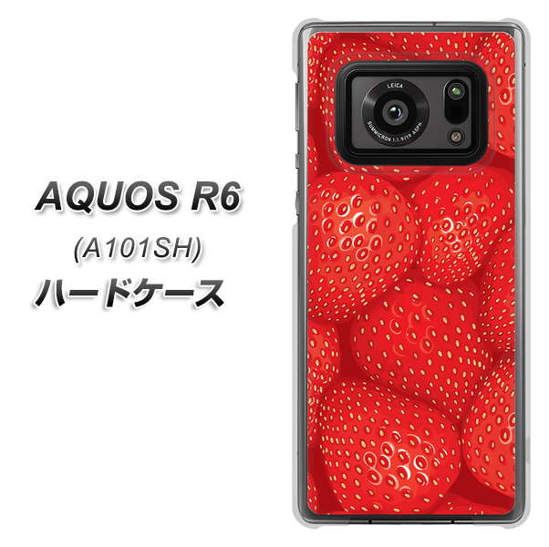 アクオスR6 A101SH 高画質仕上げ 背面印刷 ハードケース【444 ストロベリーウォール】
