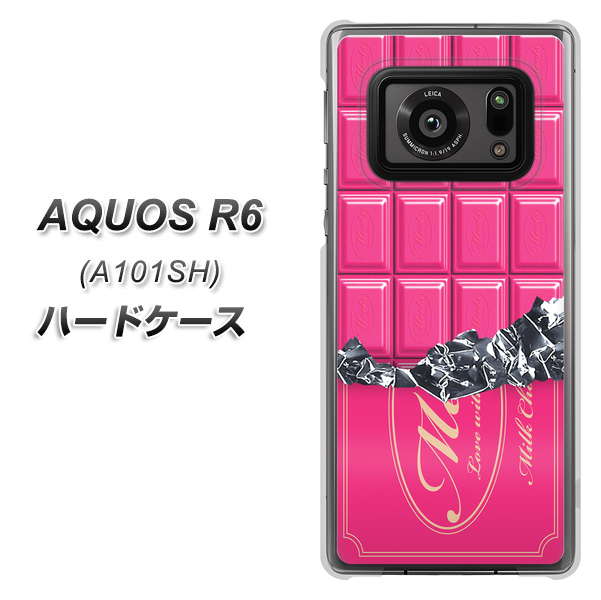 アクオスR6 A101SH 高画質仕上げ 背面印刷 ハードケース【555 板チョコ-ストロベリー】