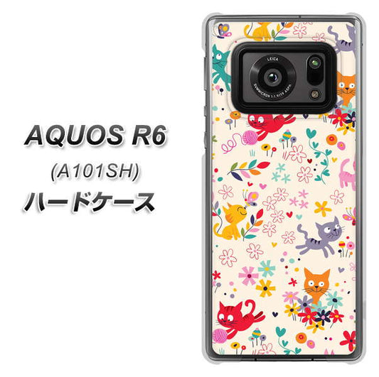 アクオスR6 A101SH 高画質仕上げ 背面印刷 ハードケース【693 ネコのあそび場】