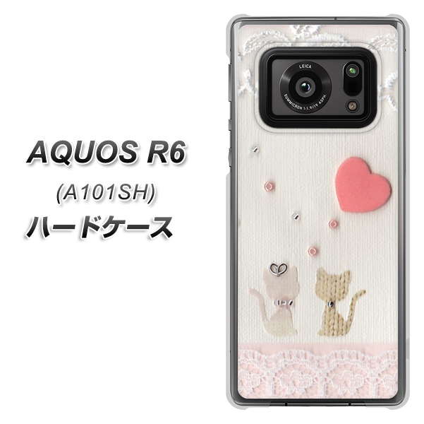 アクオスR6 A101SH 高画質仕上げ 背面印刷 ハードケース【1104 クラフト写真ネコ(ハートM)】