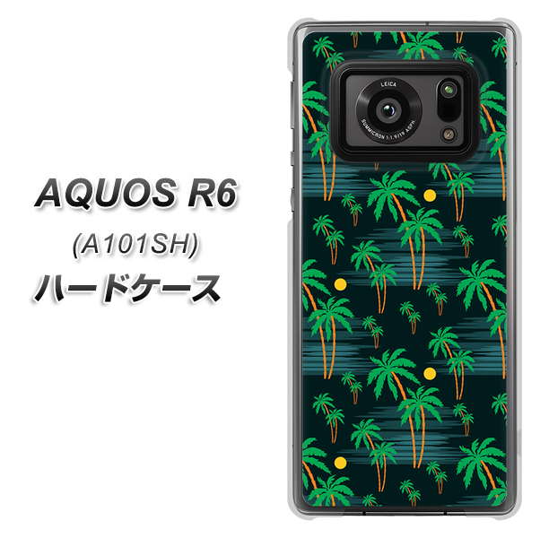 アクオスR6 A101SH 高画質仕上げ 背面印刷 ハードケース【1315 月夜とヤシ】