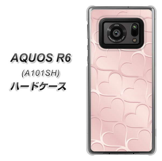 アクオスR6 A101SH 高画質仕上げ 背面印刷 ハードケース【1340 かくれハート(ローズピンク)】