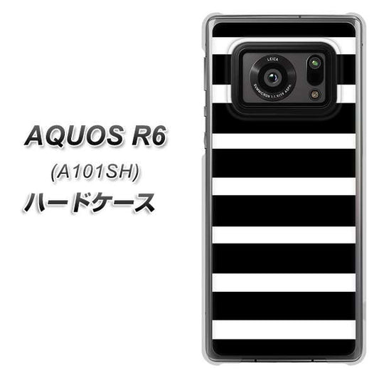 アクオスR6 A101SH 高画質仕上げ 背面印刷 ハードケース【EK879 ボーダーブラック(L)】