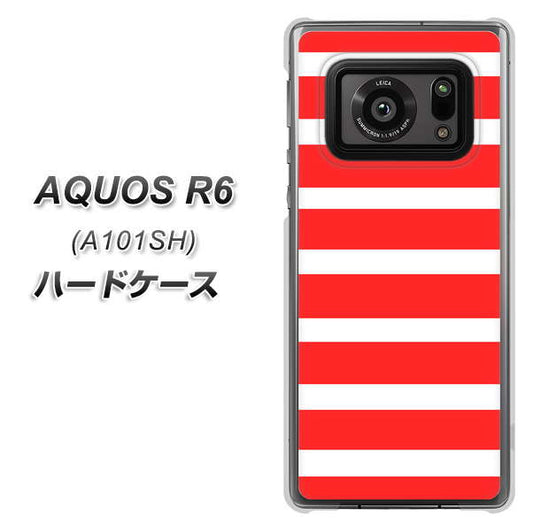 アクオスR6 A101SH 高画質仕上げ 背面印刷 ハードケース【EK881 ボーダーレッド】