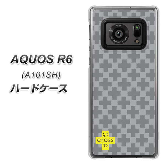 アクオスR6 A101SH 高画質仕上げ 背面印刷 ハードケース【IB900 クロスドット_グレー】