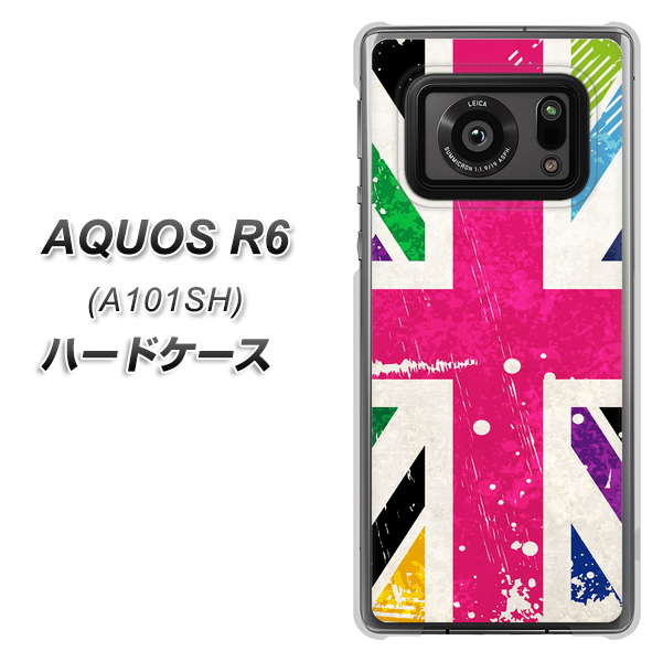 アクオスR6 A101SH 高画質仕上げ 背面印刷 ハードケース【SC806 ユニオンジャック ピンクビンテージ】