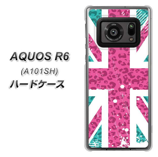 アクオスR6 A101SH 高画質仕上げ 背面印刷 ハードケース【SC807 ユニオンジャック ピンクヒョウ柄】
